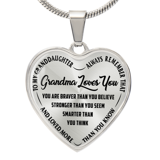 Grandma Loves You - Heart Necklace