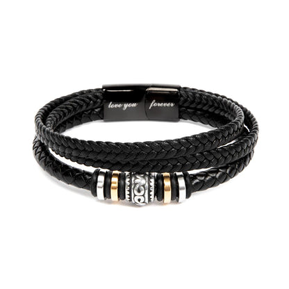 To My Son - Mens Leather Bracelet