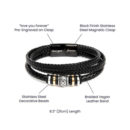To My Son - Mens Leather Bracelet